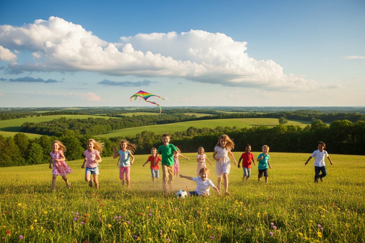 kids playing outside scenic